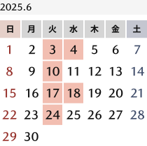 来月のカレンダー